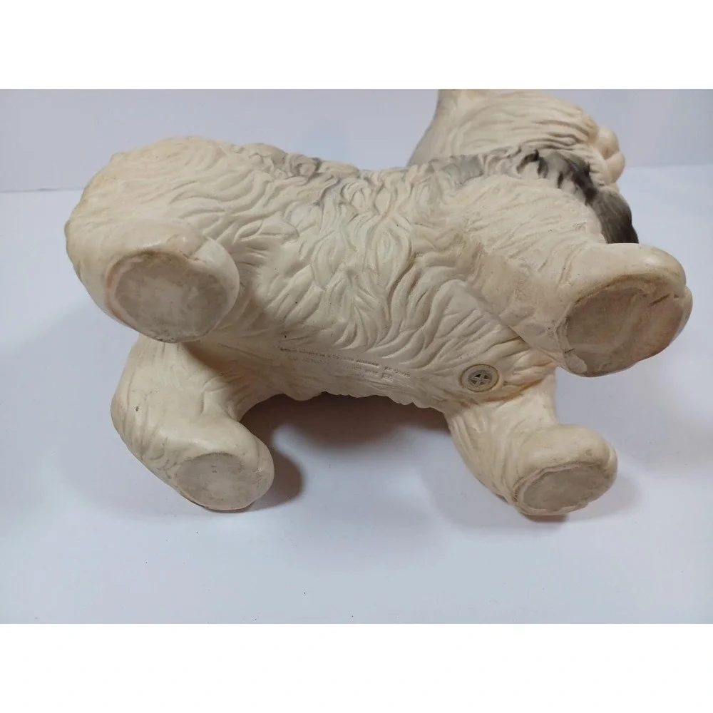 Vtg 1960 Edward Mobley Cat Rubber Toy Gray Long Haired Eyes Open Close Poseable